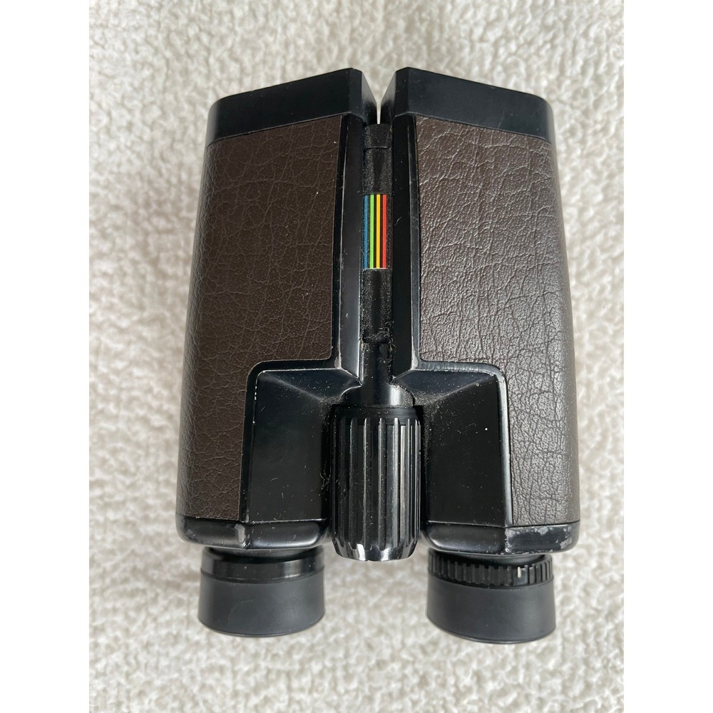 Nikon Compact Binoculars Brown Vintage Textured Leatherette‎ Rainbow Trim